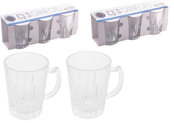 Kit 6 Canecas Xicaras Vidro Café Chá Capuccino 170ml Lyor