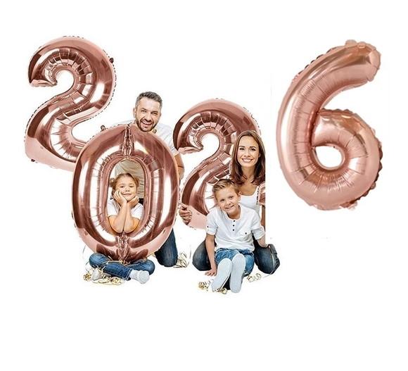 Kit Ano Novo Rose 2026 Happy New Year Decoração Reveillon