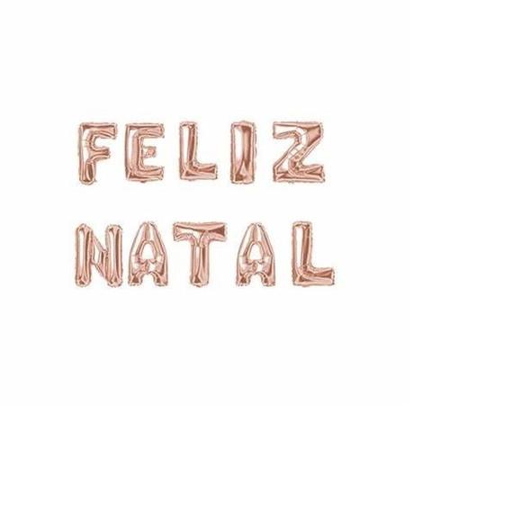 Kit Balão Feliz Natal Decoração Natal Dourado Prata ou Rose