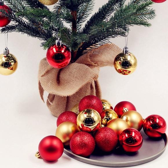 Kit Bolas de Natal 6cm com 10 Peças Dourado