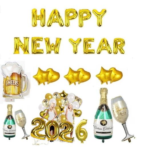 Kit Decoração Ano Novo 2026 Reveillon Balões Frete Grátis