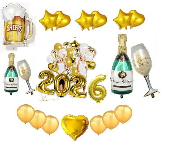 Kit Decoração Ano Novo 2026 Reveillon Balões Frete Grátis