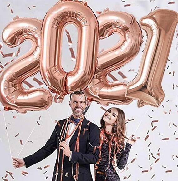 Kit Decoração ANO NOVO Rose gold 2021 Gigante Reveillon