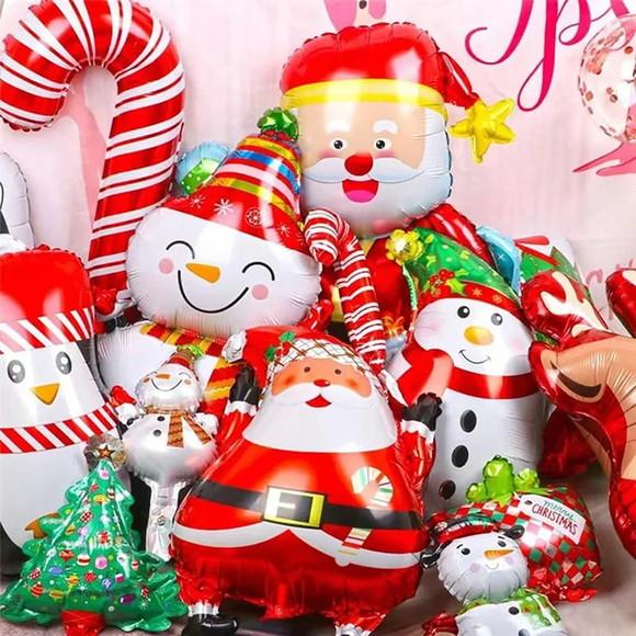 Kit Decoração de Natal Balões Enfeites Natalinos Feliz Natal
