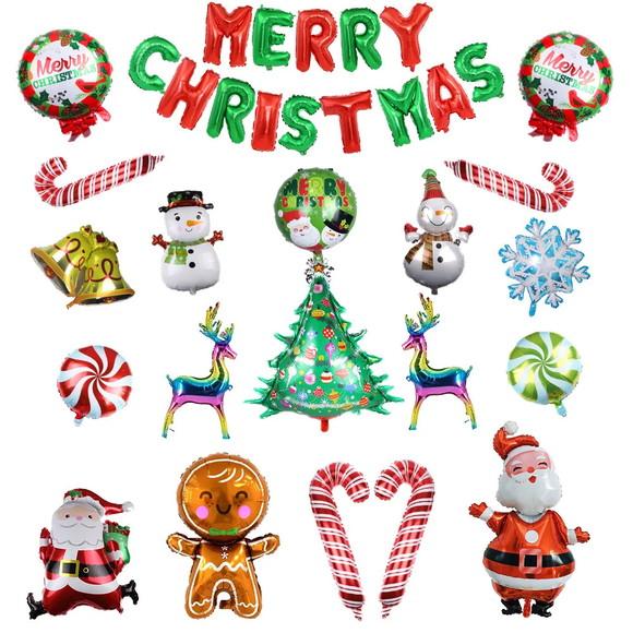 Kit Decoração de Natal Balões Enfeites Natalinos Feliz Natal