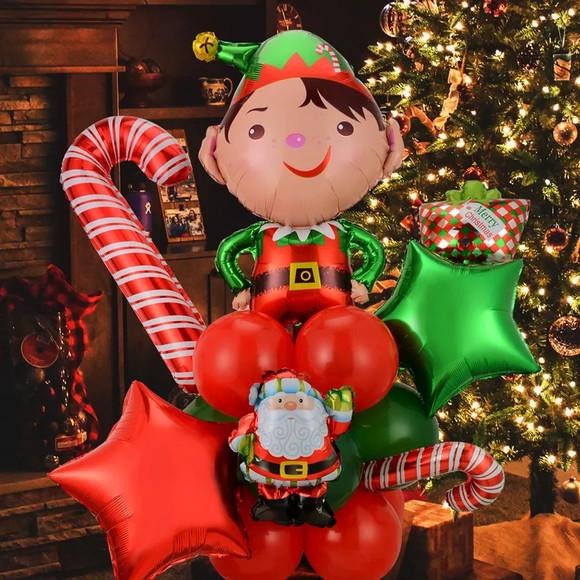 Kit Decoração Natal Balões Enfeites Natalinos Feliz Natal