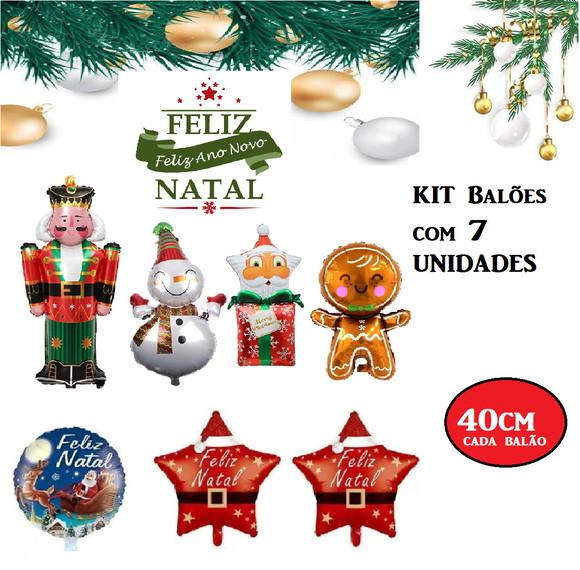 Kit Decoração Natal Balões Enfeites Natalinos Feliz Natal