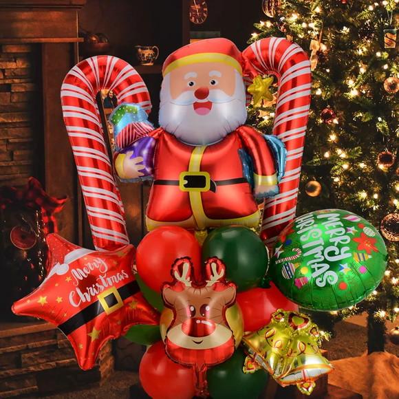 Kit Decoração Natal Enfeite Papai Noel Feliz Natal Decoracao