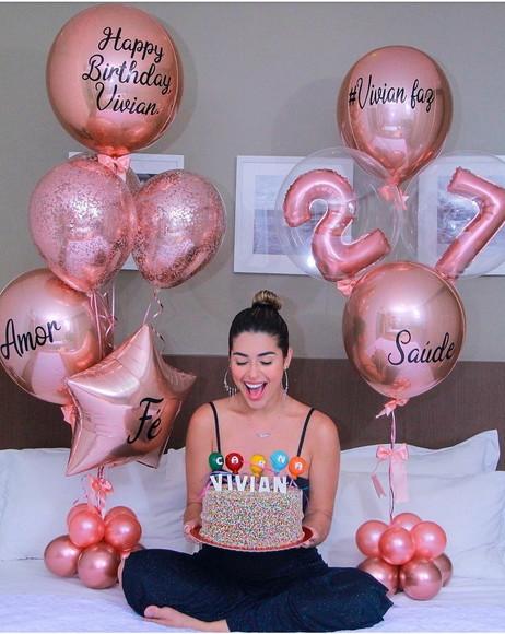 Kit Decoração Personalizados Aniversários Bexigas 5 Frases