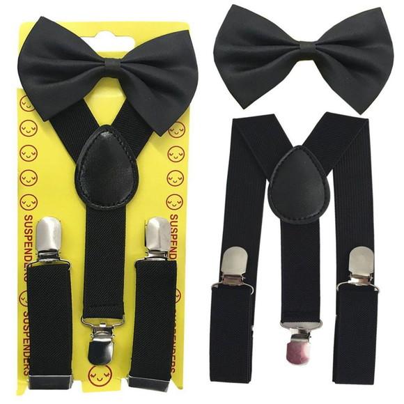 Kit Infantil Suspensório + Gravata Borboleta Menino Menina