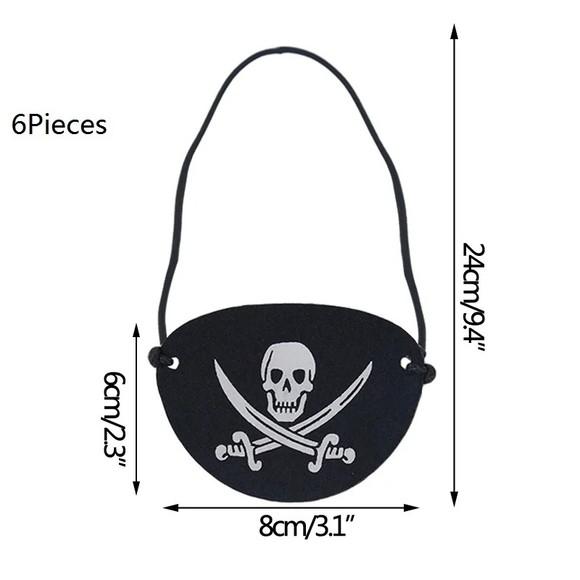 Kit Pirata Fantasia Tampa Olho, Argola e Lenço Halloween Car