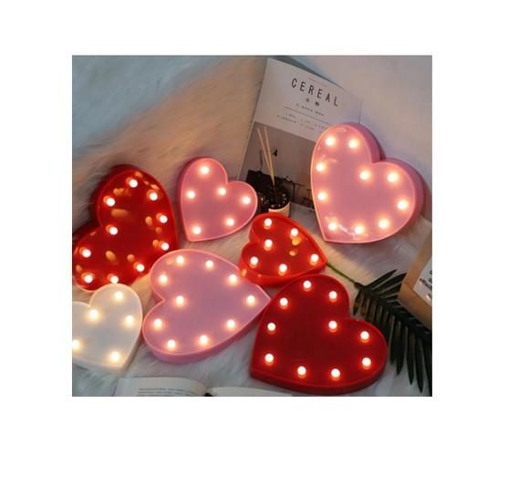 Luminária Coração Vermelha Decoração c/ Led Enfeite