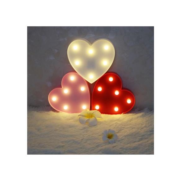 Luminária Coração Abajur Vermelho Decoração Dia Namorados