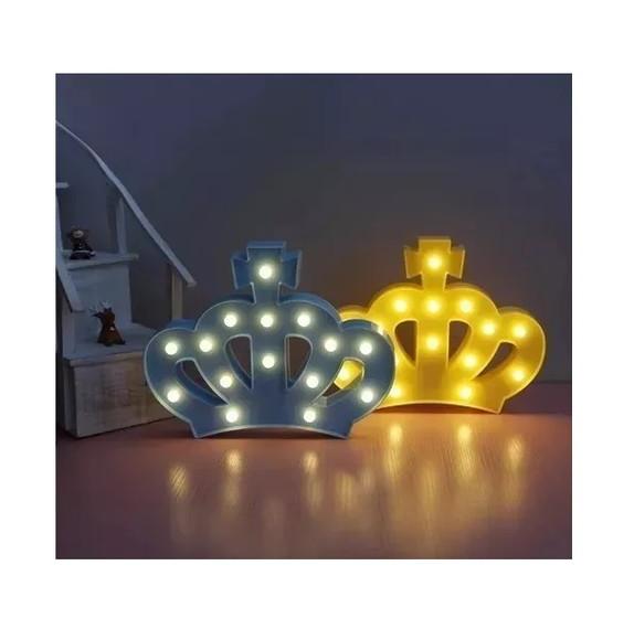 Luminária Coroa Realeza Decoração c/ Led