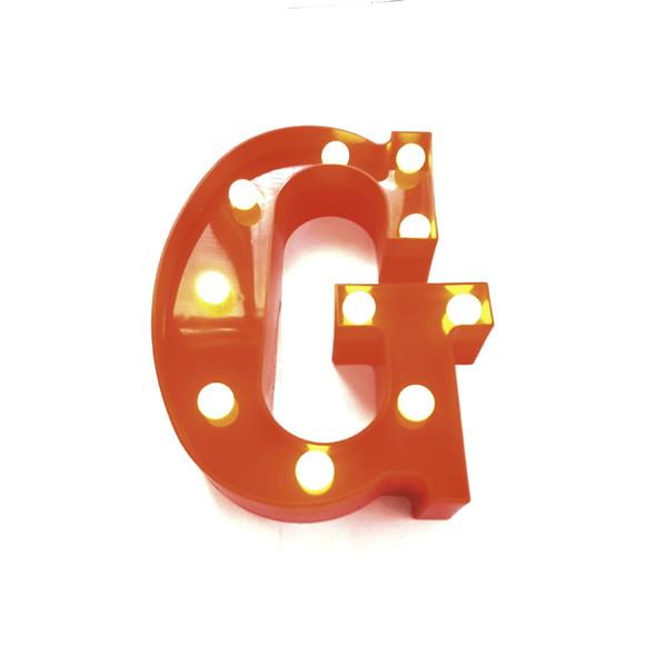 Luminária de LED Decoração Letra G Vermelha 22 cm