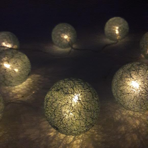 Luminária Decorativa Cordaõ de Luz 10 Bolas Azul
