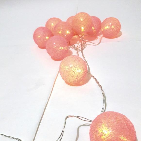 Luminária Decorativa Cordaõ de Luz 10 Bolas DOURADO