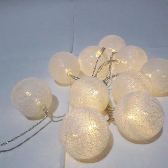 Luminária Decorativa Cordaõ de Luz 10 Bolas DOURADO