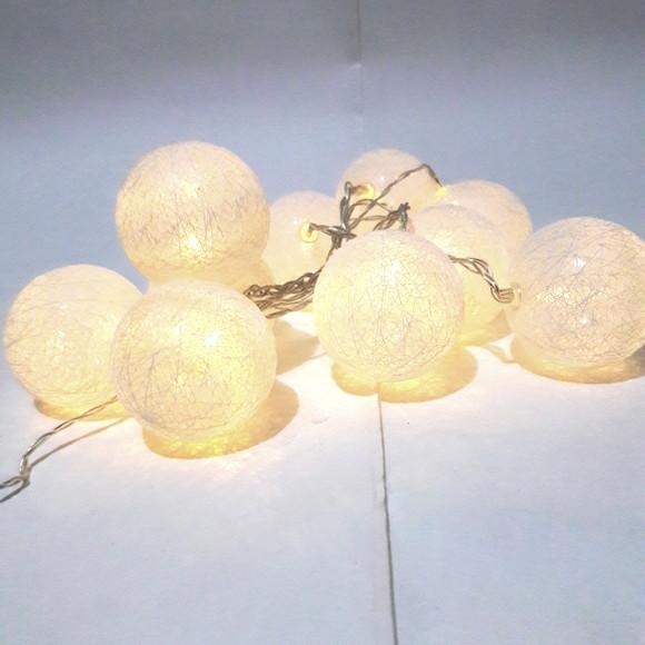 Luminária Decorativa Cordaõ de Luz 10 Bolas DOURADO