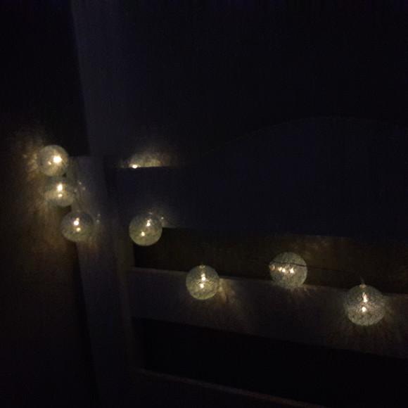 Luminária Decorativa Cordaõ de Luz 10 Bolas Natal ROSA