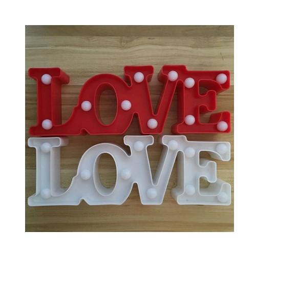 Luminária LOVE Decoração Abajur Enfeite Vermelha