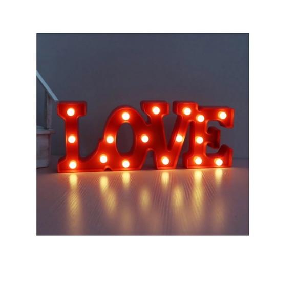 Luminária LOVE Decoração Abajur Vermelha Dia dos Namorados
