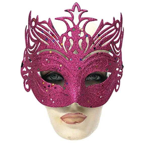 Máscara Veneziana Luxo Carnaval com Glitter Fantasia Festas