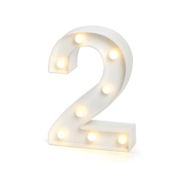 Número de Led Decoração Branco 22 cm