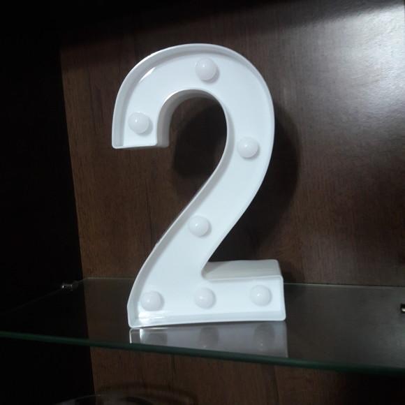 Número de Led Decoração Branco 22 cm