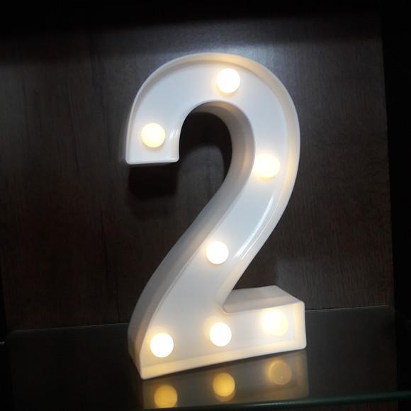 Número de Led Decoração Branco 22 cm