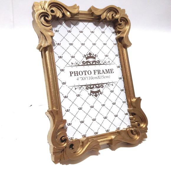Porta Retrato Dourado Decoração Casa Quarto Sala 17x16 cm