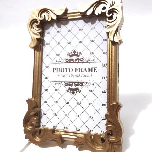 Porta Retrato Dourado Decoração Casa Quarto Sala 17x16 cm
