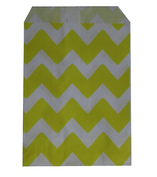 SACO PAPEL CHEVRON AMARELO 100 UNIDADES