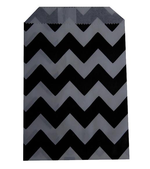 SACO PAPEL CHEVRON AZUL PRETO 100 UNIDADES