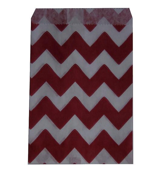 SACO PAPEL CHEVRON AZUL VERMELHO 100 UNIDADES