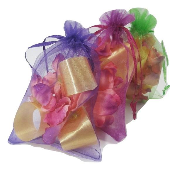 SAQUINHO DE ORGANZA AZUL 14X9 CM - 50 unidades