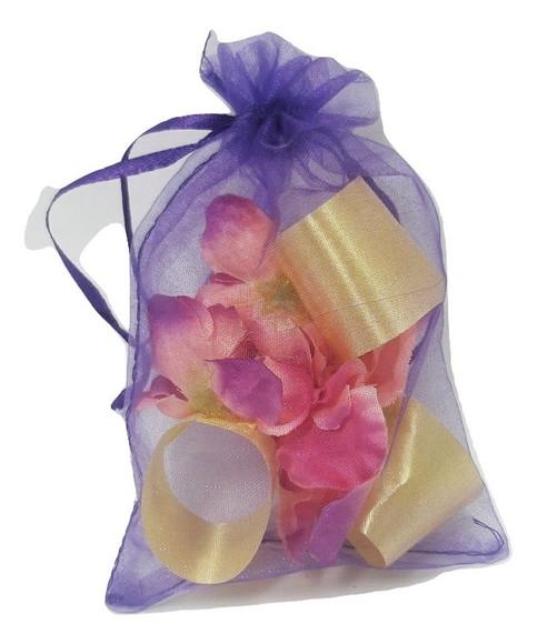 Saquinho de Organza Azul Lembrancinha 14X9cm 50 unidades