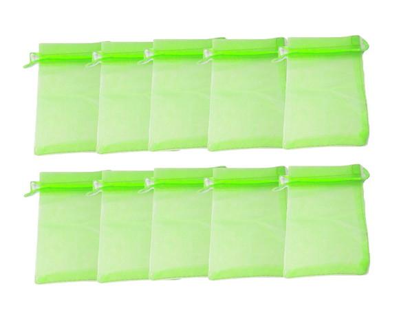 Saquinho de Organza Verde Lembrancinha 14X9cm 50 unidades
