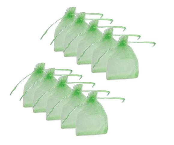 Saquinho de Organza Verde Lembrancinha 14X9cm 50 unidades