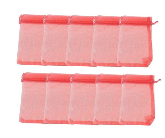 Saquinho de Organza Vermelho Lembrancinha 14X9cm 50 unidades