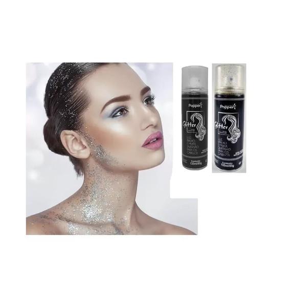 Spray Glitter Brilho Carnaval Cabelo Corpo 135ml Dourado