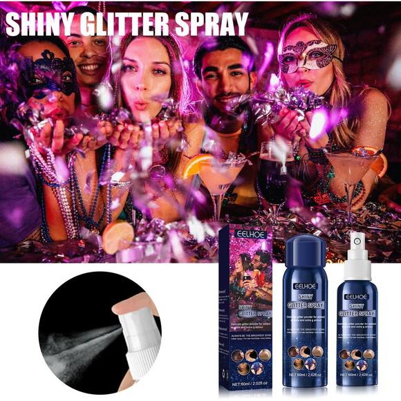 Spray Glitter para Cabelo Corpo Removível Várias Cores