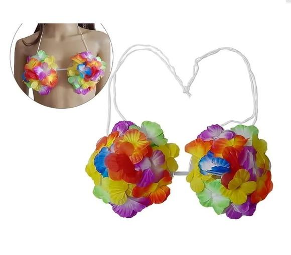 Top Havaiano c/ Bojo Florida Sutiã Adulto Fantasia Carnaval