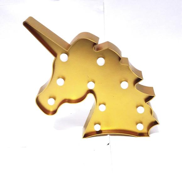 UNICÓRNIO Luminária de LED Decoração Unicórnio Dourado