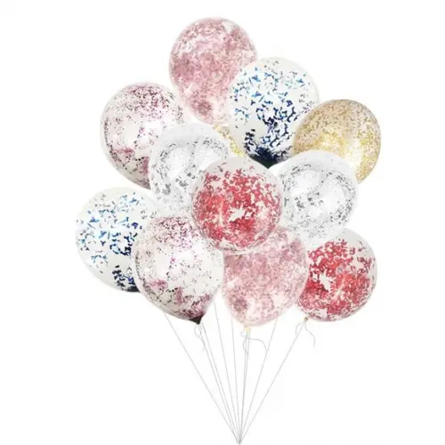 10 Balões com Confete Decoração Festas Aniversários Cores