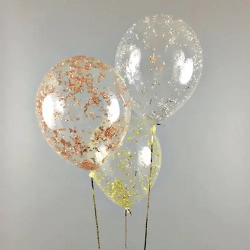 10 Balões com Confete Decoração Festas Aniversários Cores
