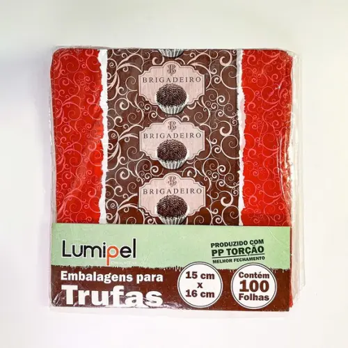 100 Embalagem Folhas para Brigadeiro Tradicional 15x16cm