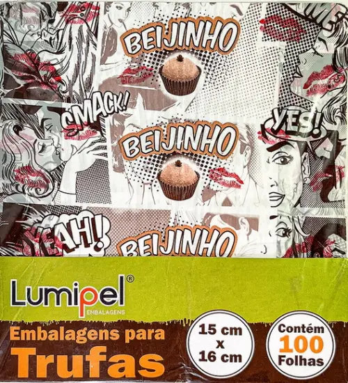 100 Embalagem Folhas para Trufas Beijinho 15x16cm
