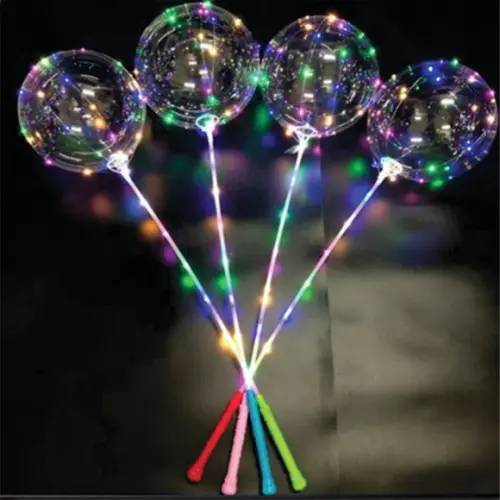 15 Balão de Led PERSONALIZADO c/ Bastão + Vareta + Pilhas
