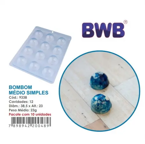 3 Formas Bombom Médio Chocolate Bwb 9338 Tradicional Páscoa